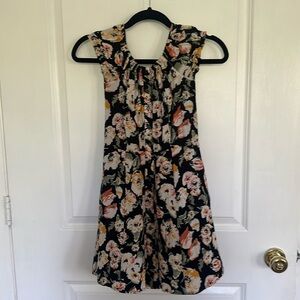 Floral Button Down Free People mini dress with pockets